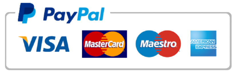 Pay by credit card, debit card or PayPal